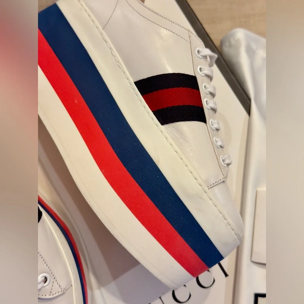 GUCCI Quentin Peggy Platform Sneakers 6.5/ 36.5